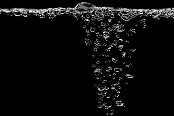 Abstract isolated, Oxygen design concept, Underwater, Water drops, Small underwater, Soda effect, Transparent