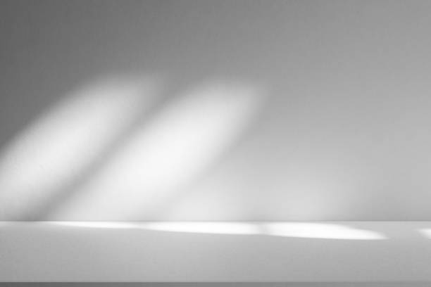 istock Wall interior background, studio and backdrops show products.with shadow from window color white . background for text insertion and presentation product 2191255353
