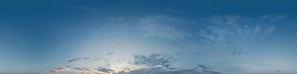 istock 360 panorama, vibrant sunset sky, Cirrus clouds, perfect for immersive game design and sky replacement 2191255701