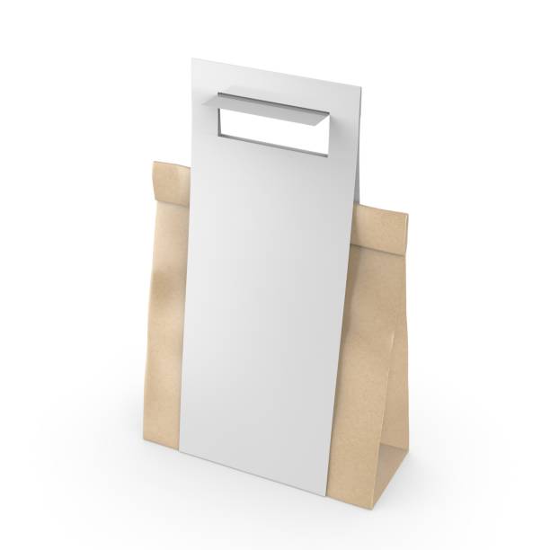 istock Blank paper bag in paper holder with handle. 2191256000