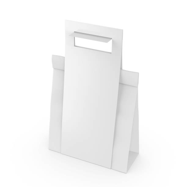 istock Blank paper bag in paper holder with handle. 2191256005