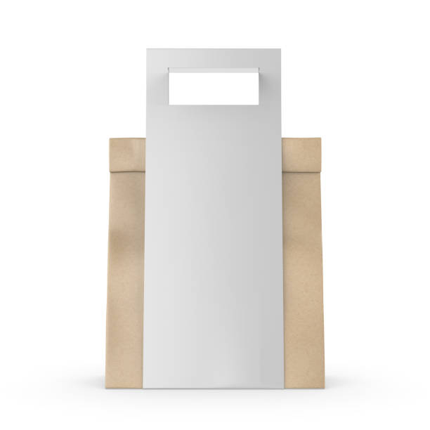 istock Blank paper bag in paper holder with handle. 2191256014