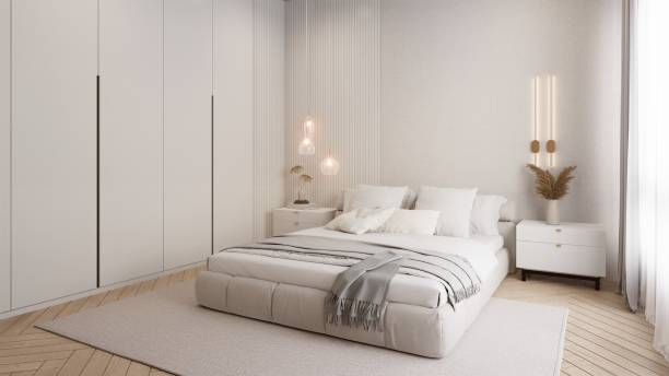 istock A modern, serene bedroom featuring a plush bed, neutral tones, and minimalistic decor, creating a cozy and inviting atmosphere. 2191257234