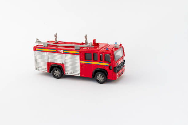 istock Toy fire truck isolated on white background 2191259717