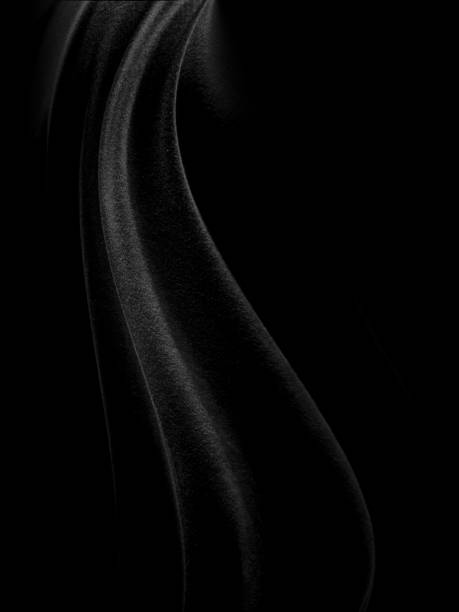 istock Curtain or fabric black wave. Luxury abstract background in isolated and copy space. 2191266783