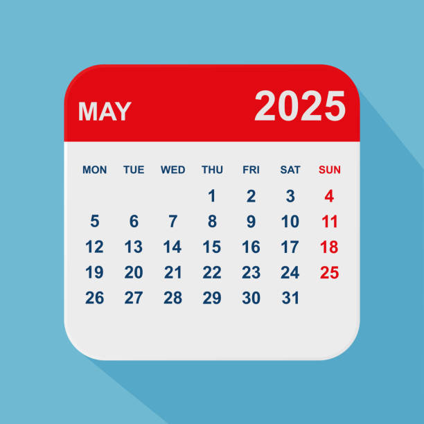 istock May 2025 calendar. Calendar planner design template. Week starts on Monday. Business vector illustration. 2191271878