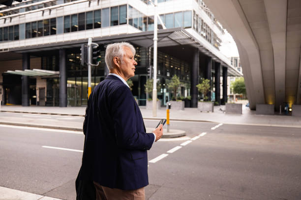 istock Senior Caucasian businessman going to work 2191274041