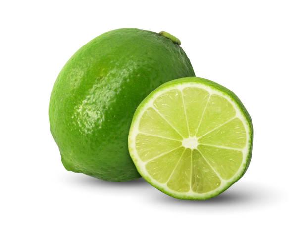 istock Sliced of fresh lime fruit isolated on white background. 2191278690
