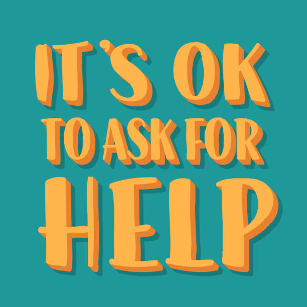 istock It's OK to Ask for Help Supporting Quote. Vector Hand Lettering of Kind Phrase. 2191279186