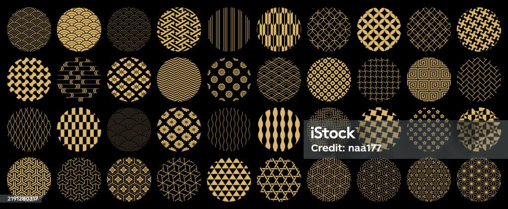 Japanese Circular Pattern 40 Traditional Japanese Patterns With Transparent Background Round ...