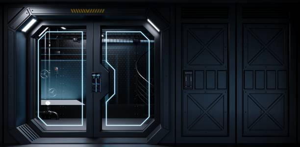 istock Spaceship airlock sliding door gateway 2191281244