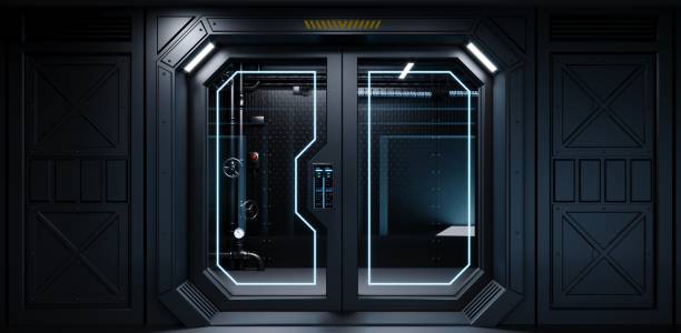 istock Spaceship airlock sliding door gateway 2191281334