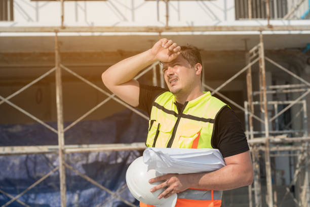 istock Male construction engineer worker working feeling tired and thirst of water at construction site 2191281657