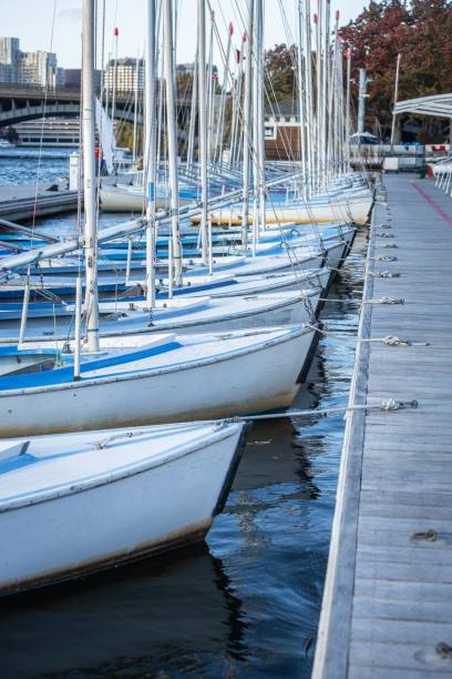 The touristic La Rochelle boat harbor on the Atlantic coast of France