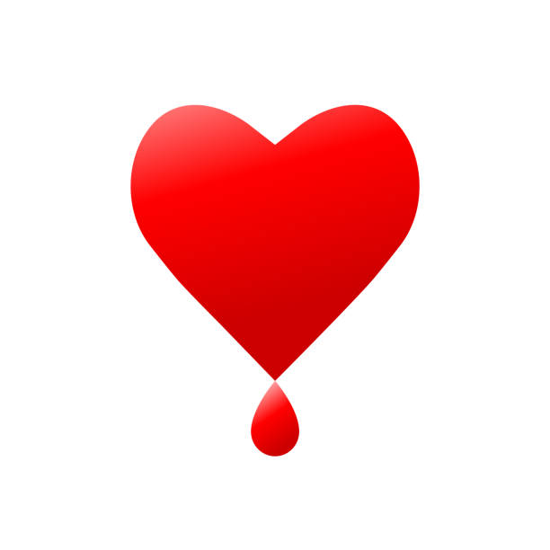 istock Heart shape silhouette dripping a drop of blood 2191286271