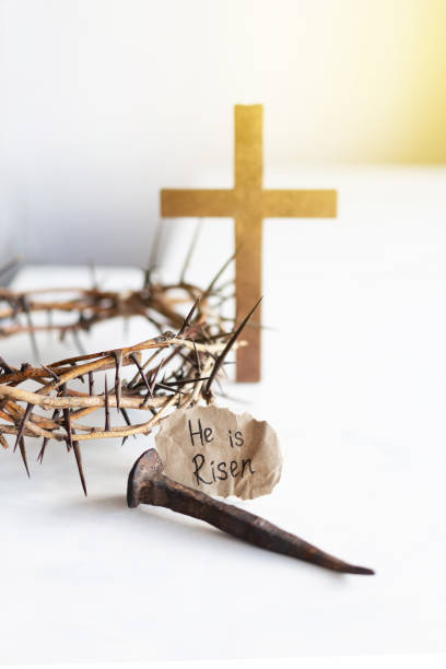 istock He is Risen. Jesus Crown Thorns and nails and cross 2191290347