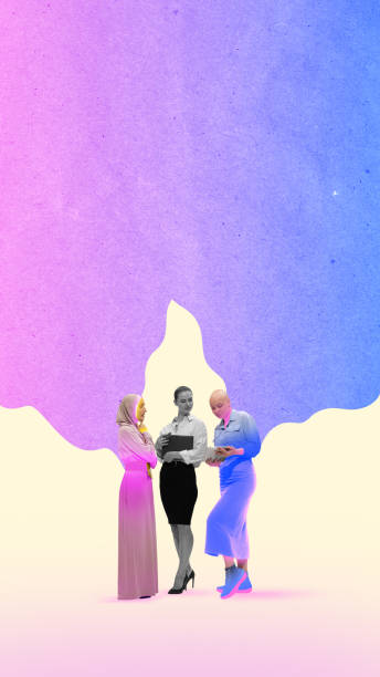 istock Conceptual design. Women from various backgrounds discussing ideas together in professional setting, symbolizing teamwork, diversity 2191293500