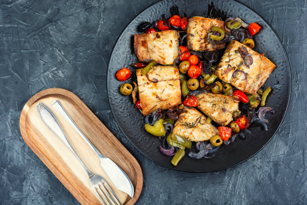 istock Plate with delicious grilled mackerel. 2191294545