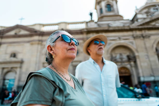 istock Couple looking at the view in Santiago, Chile 2191295513