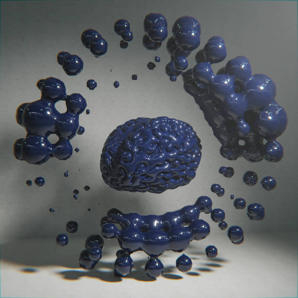 istock Abstract 3d concept - An image with blue human brain with bubbles around it on light background - stock photo 2191297265