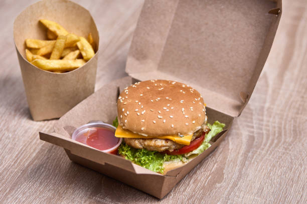 istock Chicken Burger Meal with Fries and Sauce 2191307282
