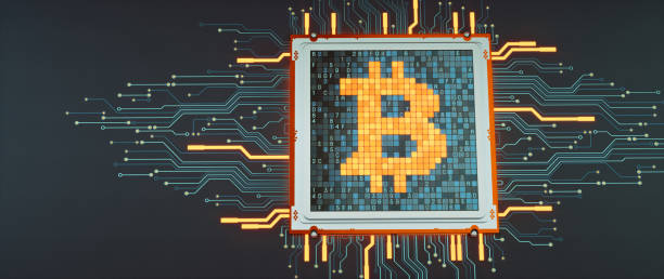 istock CPU and circuit board with a pixelated Bitcoin icon symbol 2191313919