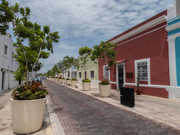 istock Colorful Colonial Street with Potted Plants 2191321372