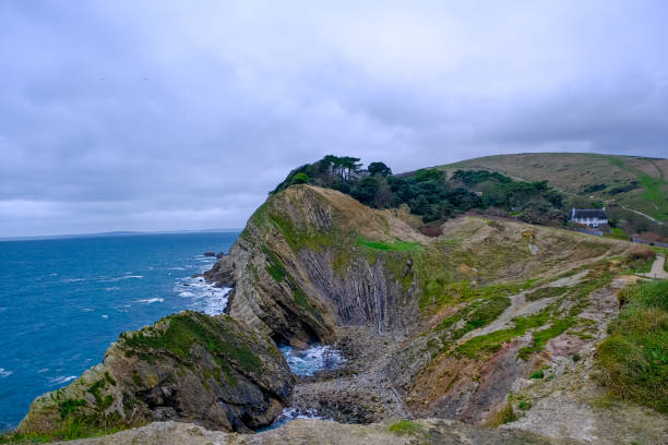 istock Jurassic coast view in Dorset at winter time. Cold winter day 2191321535