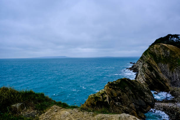 istock Jurassic coast view in Dorset at winter time. Cold winter day 2191321544