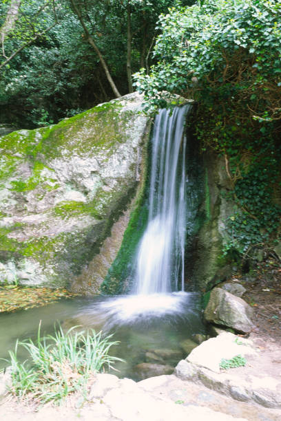 istock Natural waterfall in the park recreation area. 2191322777
