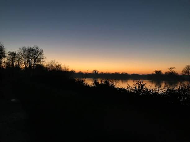 istock Dark twilight, River Thames at Berkshire, UK 2191329661