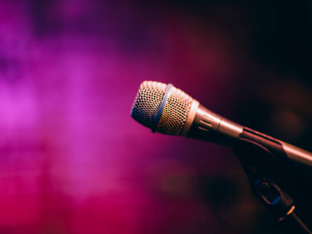 istock Music Podcast Virtual Recording Microphone and Cord Background 2191333160
