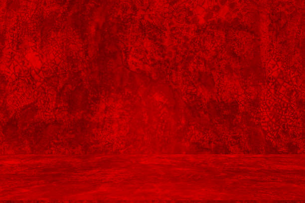 istock Wall interior background, studio and backdrops show products.with shadow from window color red . background for text insertion and presentation product 2191350966