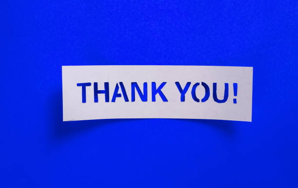 istock Thank you word text on paper cut out style 2191353329