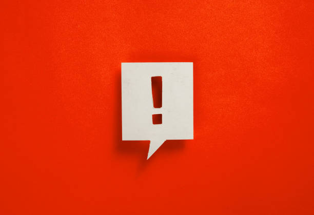 istock Exclamation mark on bubble text paper cutting style 2191353360
