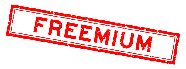 istock Grunge red freemium word square rubber seal stamp on white bacckground 2191354093