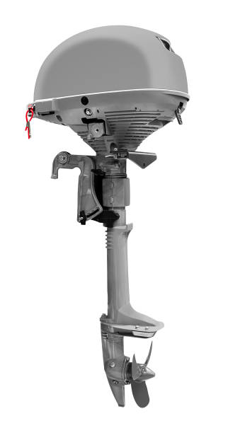 istock Gray outboard boat engine isolated on white background with clipping path 2191354450