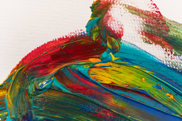 istock Acrylic paint background with colorful colors mixed together 2191356489