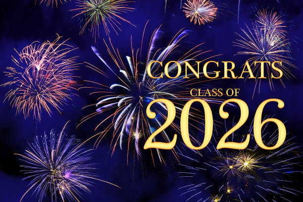 istock CONGRATS CLASS of 2026 lettering with beautiful fireworks 2191361674