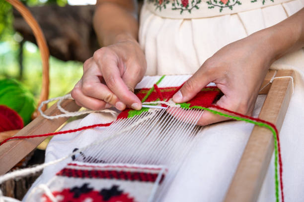 istock Artisan weaver is at work on the hand loom 2191363799