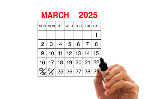 istock 2025 calendar March on white background 2191365575
