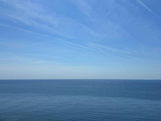 istock Ocean calm blue water and sky horizon. 2191369197