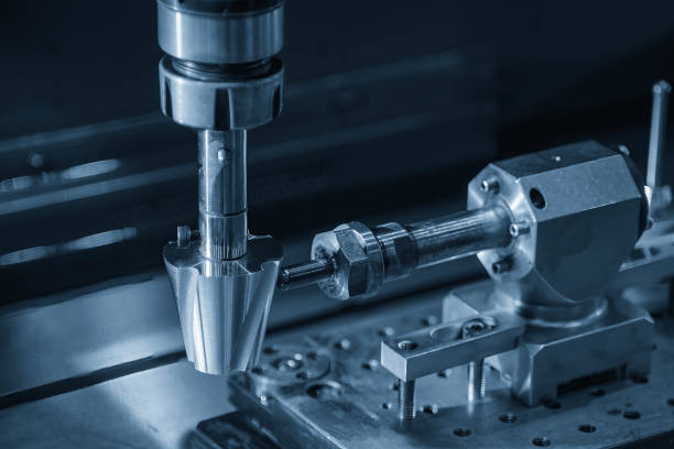 istock Close up scene the 4-axis EDM machine operation in the light blue scene. 2191372563