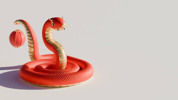 istock Chinese New Year Of Snake Copy Space Background 3D Render Illustrration 2191376516