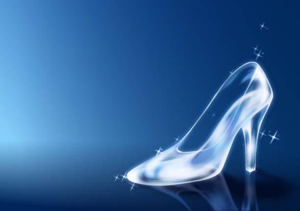 istock Glass shoe background high heels Cinderella transparent beautiful 2191381534