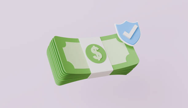 istock Shield with banknote stack and checkmark, financial business protection, economic movements or business finance saving money concept 2191382621