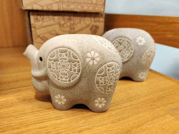 istock Decorative interior statuette of an elephant with  beautiful patterned ornament 2191384068