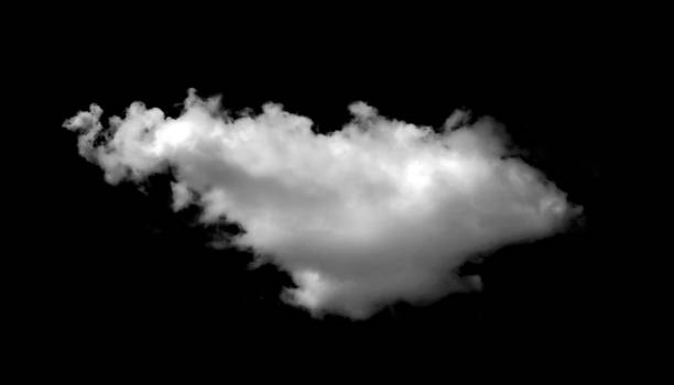 istock Large white clound isolated on black background. Large white clouds overlay, White clouds are at the bottom of the  black background. 2191387969