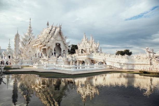 istock Wat Rong Khun temple in Thailand with reflection. 2191389201
