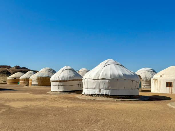 istock Traditional Nomadic Yurts in a Desert Landscape Under Clear Blue Sky 2191389435